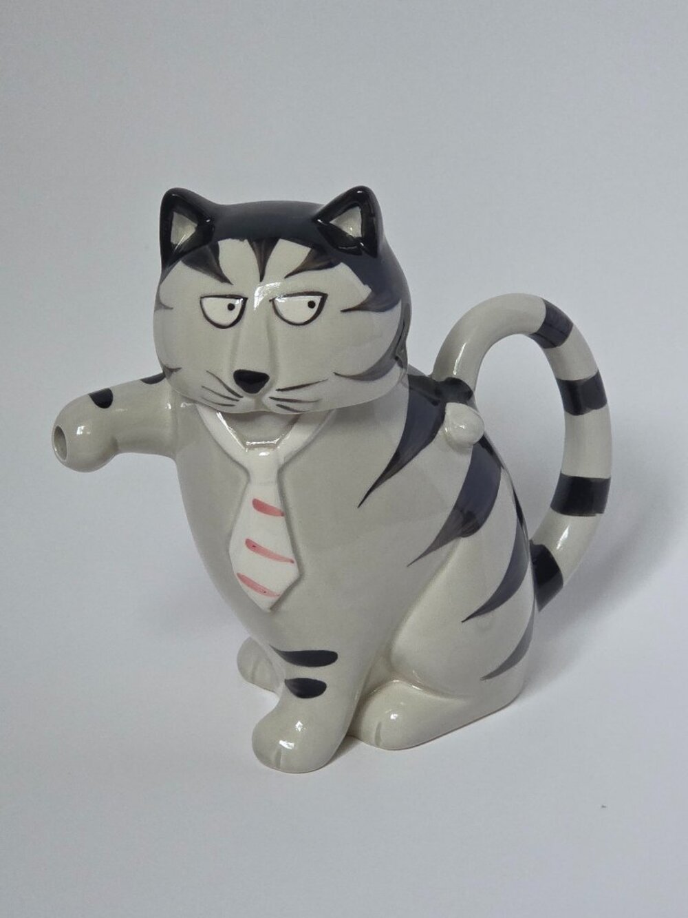Vintage Takahashi San Francisco Tom Cat Teapot - Hand Painted Ceramic 1970s